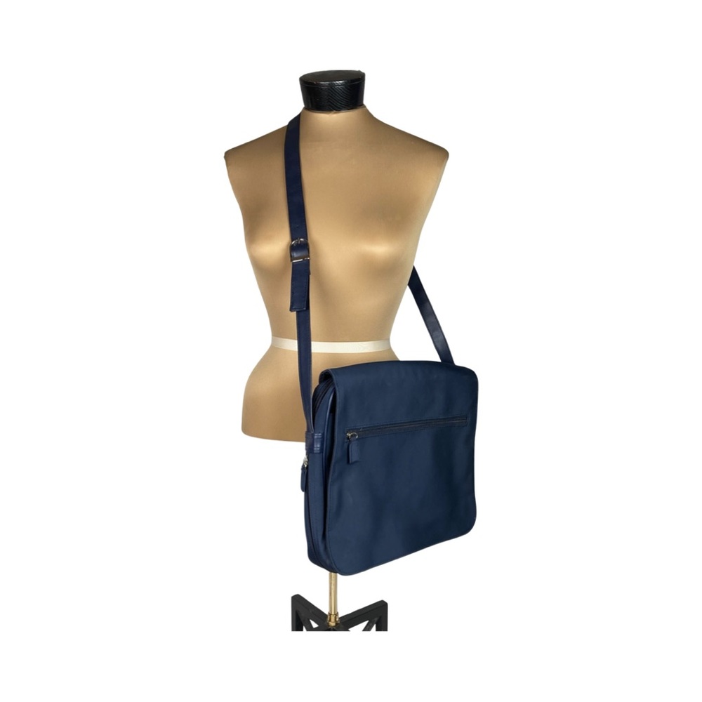 Crossbody Messenger Blue Bag Lap Top School Office Adjustable Strap Multi Pocket